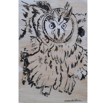 Ransuil, acryl op aquarelpapier, 18x12