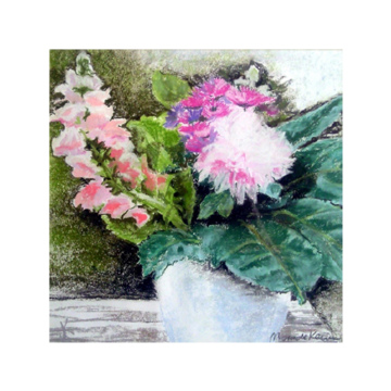 Digitalis, pastel op papier, 35x35 